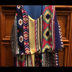 💙🧡Multi-Colored “Aztec” print Dress!❤️💜